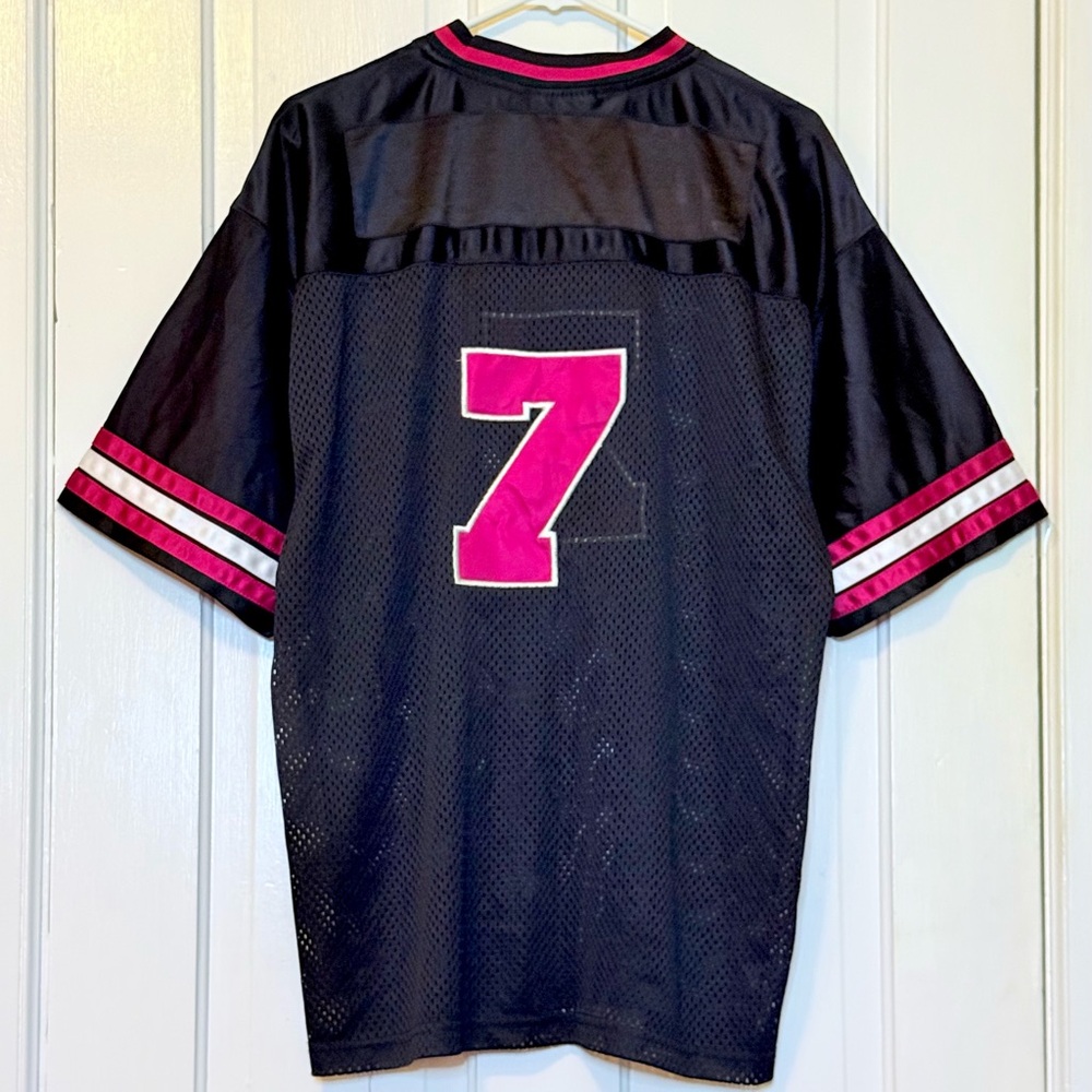 Championship Gold Number 7 Black & Red Mens Jersey Large